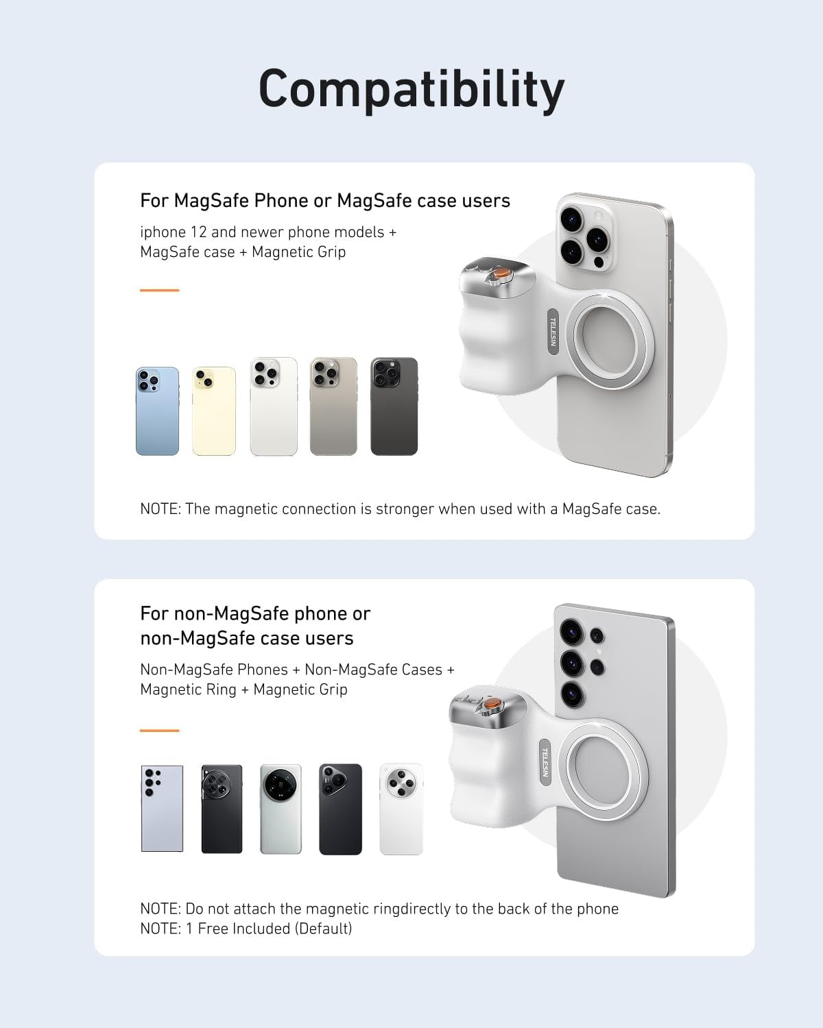 Magnetic Phone Camera Grip