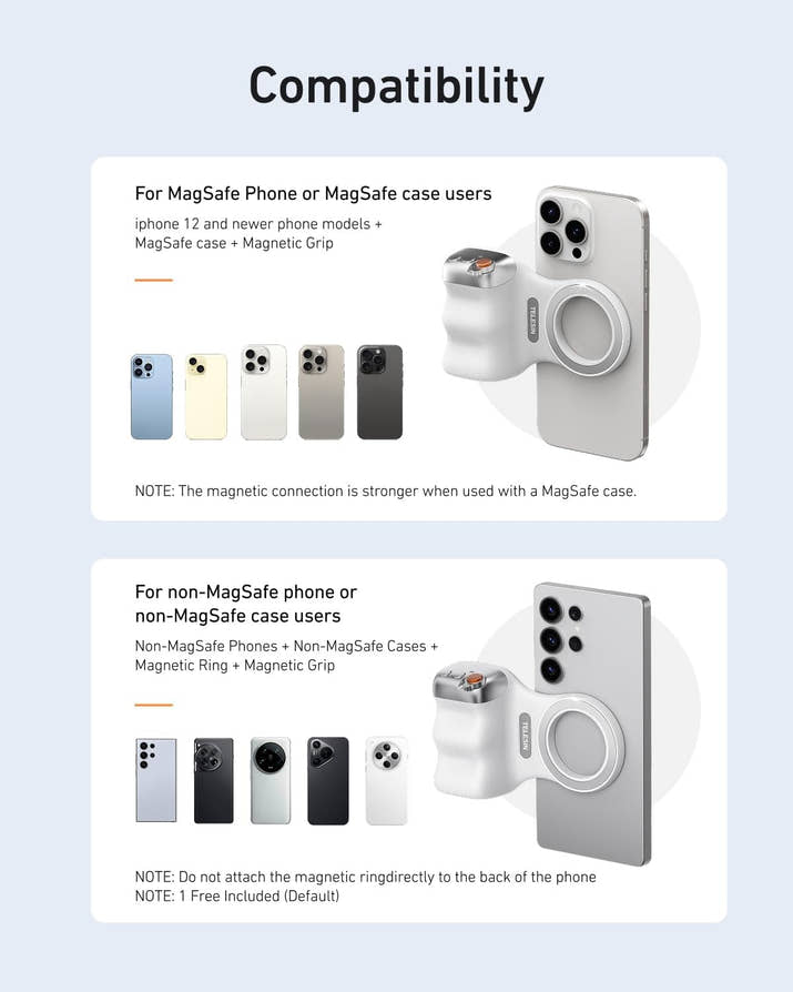 Magnetic Phone Camera Grip
